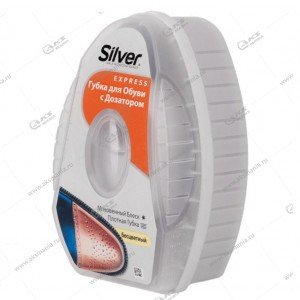 Губка для обуви "Silver" с дозатором для гладкой кожи, бесцветный (уп,6 шт. Цена за упаковку)