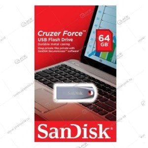 Флешка USB 2.0 64GB SanDisk Cruzer Force корпус металл
