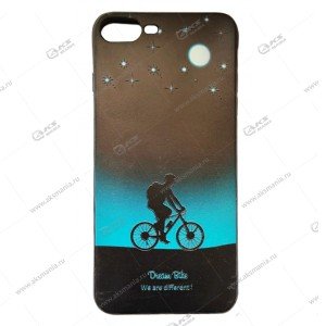 Силикон для iPhone 7/8 Plus флюросцентный с рисунком "Dream Bike"