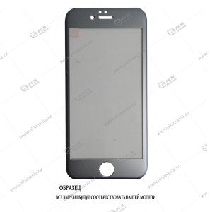 Защитное стекло iPhone 6G/ 6S с металлическим ободом хром