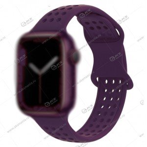 Ремешок Hoco WA08 Flexible series honeycomb silicone для Apple Watch(42/44/45/49mm) темно-фиолетовы