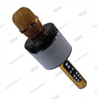 Беспроводной караоке микрофон S-088 золотой с черным