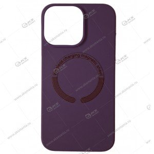 Cиликоновый чехол (Silicone Case) 360 MagSafe для iPhone 15 чернично-серый