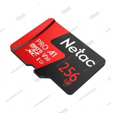 Карта памяти 256GB microSDXC class 10 Netac P500 Extreme Pro A1 V30 (100 Mb/s) без адаптера