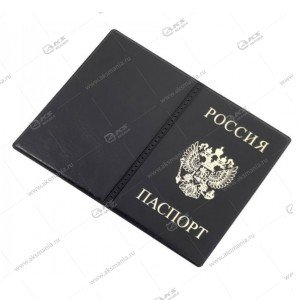 Обложка на паспорт A-010 (ПВХ эко-кожа) черный