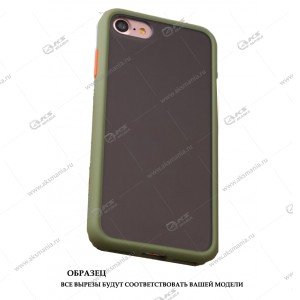 Силикон Iphone 11 Pro Max Likgus Maxshield серый матовый с темно-зеленым кантом