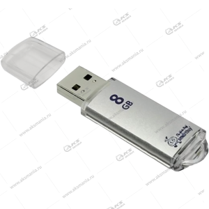 Флешка USB 2.0 8GB SmartBuy V-Cut Silver