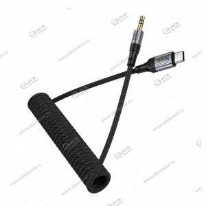 Кабель Hoco UPA33B Type-C на Jack 3.5мм 1.5м витой черный