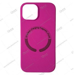 Cиликоновый чехол (Silicone Case) 360 MagSafe для iPhone 15 Pro Max фуксия