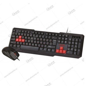 Клавиатура проводной набор Smartbuy SBC-230346-KR черно-красный