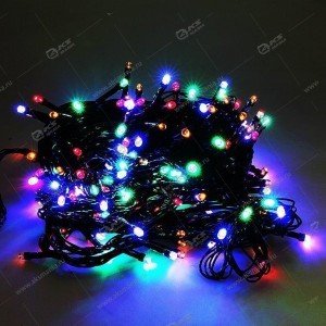 Гирлянда черный провод гранённый диод 500LED 20м разноцвет.