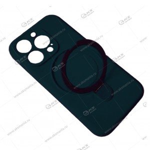 Cиликоновый чехол (Silicone Case) 360 MagSafe-подставка для iPhone 16 Pro темно-зеленый