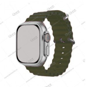 Ремешок силиконовый Ultra на застежке для Apple Watch 42/44/45/49mm хаки