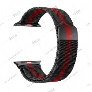 Ремешок Hoco WA03 миланская петля для Apple Watch (42/44/45/49mm) черный с красным