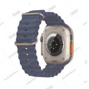 Ремешок силиконовый Ultra на застежке для Apple Watch 42/44/45/49mm темно-синий