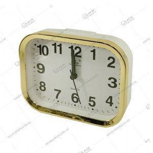 Часы-будильник настольные A225 белый с золотым