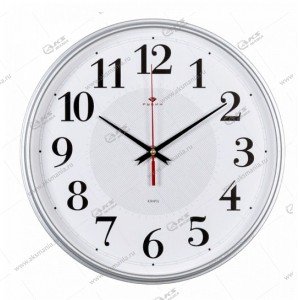 Часы настенные 2940-105 круг d=29см, корпус серебряный "Серебряные ромбы" "Рубин"