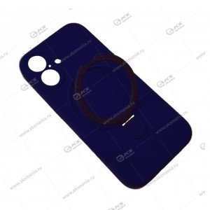 Cиликоновый чехол (Silicone Case) 360 MagSafe-подставка для iPhone 16 темно-синий