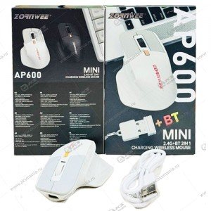 Мышь беспроводная Zornwee Mini AP600 2.4G+BT White