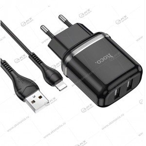 СЗУ Hoco N4 2USB 2.4A + кабель Lightning черный
