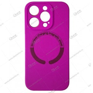 Cиликоновый чехол (Silicone Case) 360 MagSafe для iPhone 16 Pro с защитой камеры фуксия