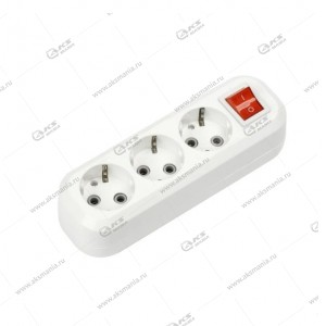 Колодка Smartbuy 3 гнезда 16A/3,5кВт с выключ. с заземлением (SBE-16-3-00-ZS)
