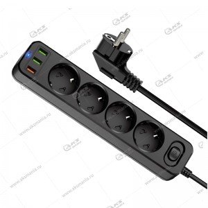 Сетевой фильтр-удлинитель Live-Power LP5025 2USB+QC3.0 + 4 розетки 2м Black