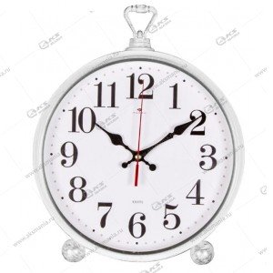 Часы настенно-настольные 3426-003 26x32см, корпус белый с серебром "Классика" "Рубин"