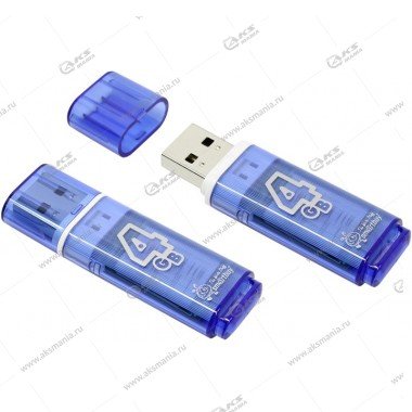 Флешка USB 2.0 4Гб SmartBuy Glossy синий