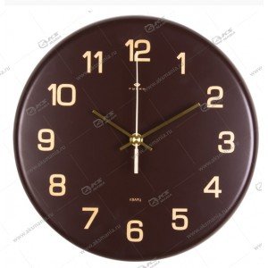 Часы настенные 2626-003 из металла d=27см, коричневый "Классика"