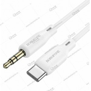 Кабель Borofone BL18 Type-C на Jack 3.5 1м белый
