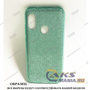 Силикон блестки Honor 9A 3в1 зеленый