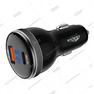 АЗУ Carlive CR42 USB 3.0 + PD30Вт с инд. вольтметра, черный, без упаковки