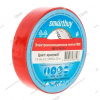 Изолента Smartbuy 0.18 x 19мм, 20 метров, красный (SBE-IT-19-20-r)