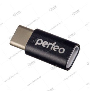 Переходник Perfeo PF-VI-O005 Micro USB adapter with Type-C чёрный