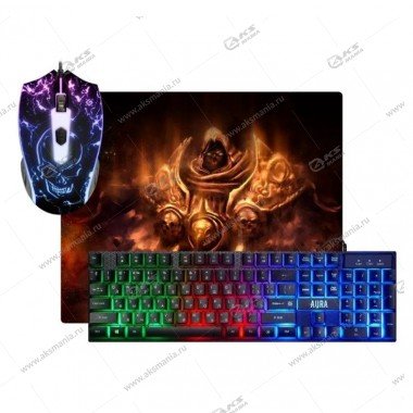 Комплект проводной игровой Defender Aura MKP-117 RU, Light, Мышь+клавиатура+коврик