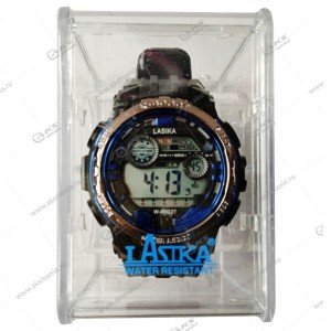 Наручные часы LASKA водонепроницаемые в пластике черно-оранжевые