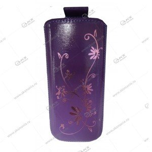Чехол кожа с язычком (11х5,5см) la fleur эра фиолетовый