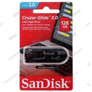 Флешка USB 3.0 128GB SanDisk Cruzer Glide черный