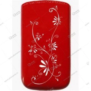 Чехол кожа с язычком (11х5,5см) la fleur эра красный