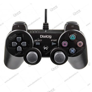 Геймпад проводной GP-A17 DIalog Action - вибрация, 12 кнопок, USB/PC/PS3, чёрный