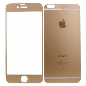 Защитное стекло iPhone 6G/ 6S золотой матовый 2 в 1