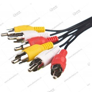 Кабель 3RCA-3RCA 1.5м в пакете