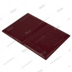 Обложка на паспорт A-033 (петек прошитый ПВХ) бордовый