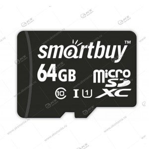 Карта памяти 64GB micro SDXC class 10 SmartBuy UHS-I без адаптера
