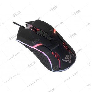 Мышь проводная MOG-05U Nakatomi Gaming mouse, 4 кнопки+ролик прокрутки, USB,7-ми цветн.подсв. чёрная