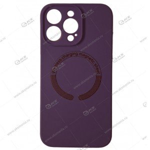 Cиликоновый чехол (Silicone Case) 360 MagSafe для iPhone 15 Pro Max с защитой камеры чернично-серый