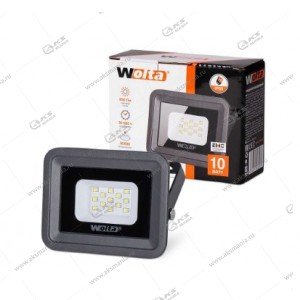 Прожектор светодиодный Wolta WFL-10W/06, 5500K, IP65, холодный свет, черный