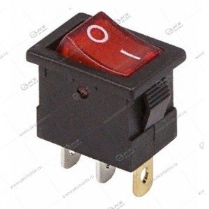 Выключатель клавишный Rexant (ЦЕНА ЗА 1ШТ) 12V 15A (3c) ON-OFF красный с подсветкой Mini (36-2170)