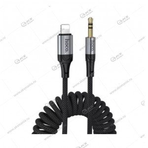 Кабель Hoco UPA33A Lightning на Jack 3.5мм 1.5м витой черный